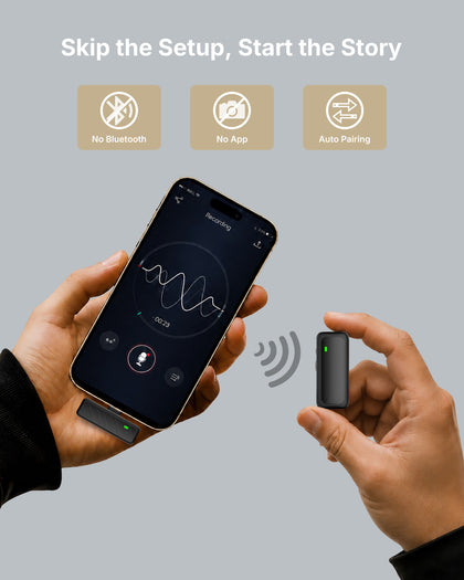 VLOGARA plug-and-play microphone setup for phone recording