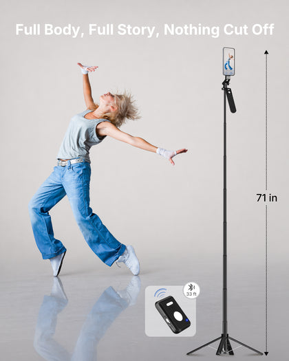 VLOGARA 71-inch tripod for full-body phone recording