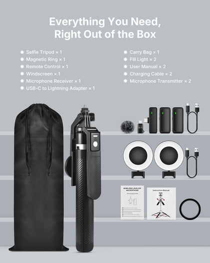 VLOGARA VT101 vlogging kit accessories included in the box