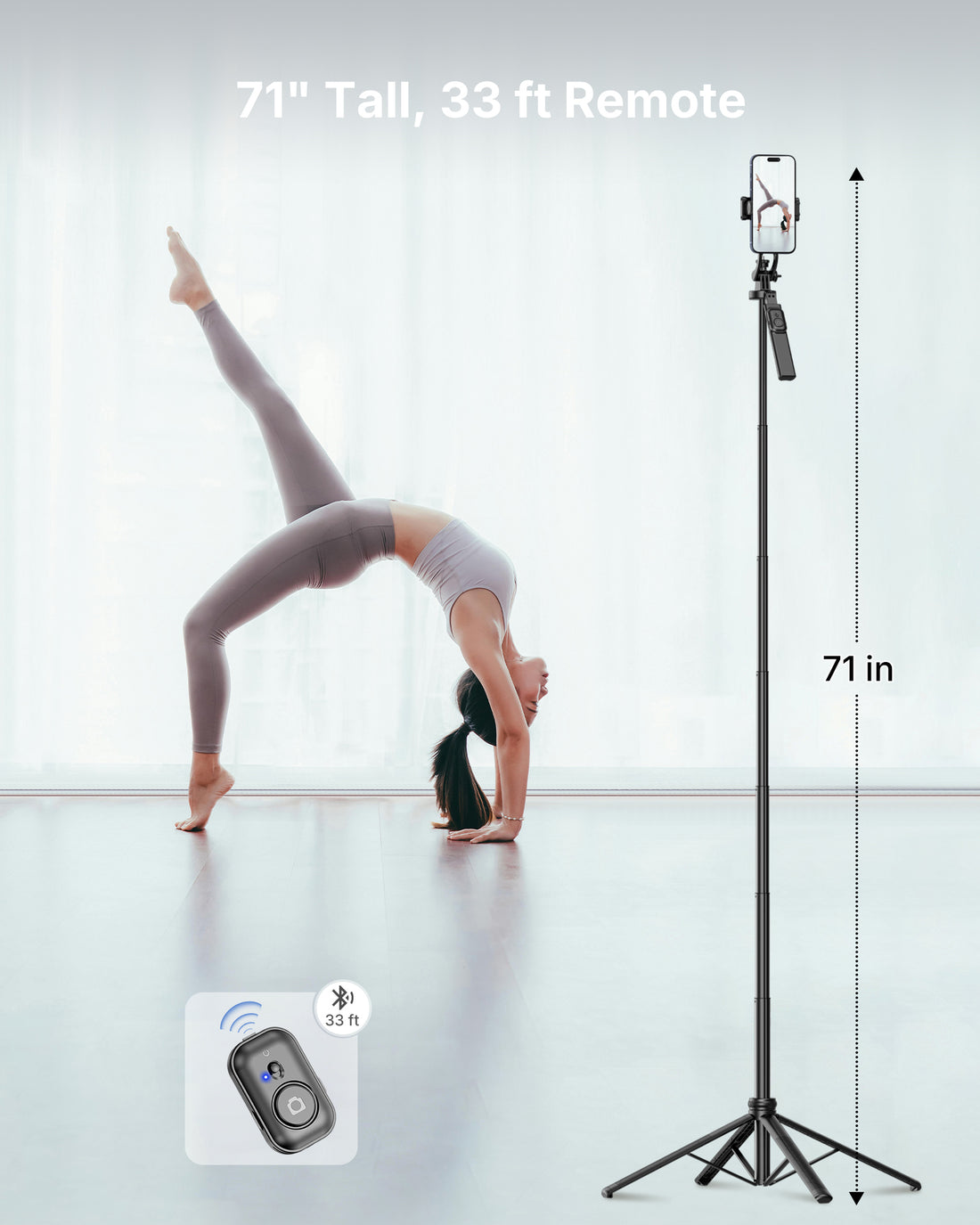 VLOGARA 71 inch phone tripod for full body videos