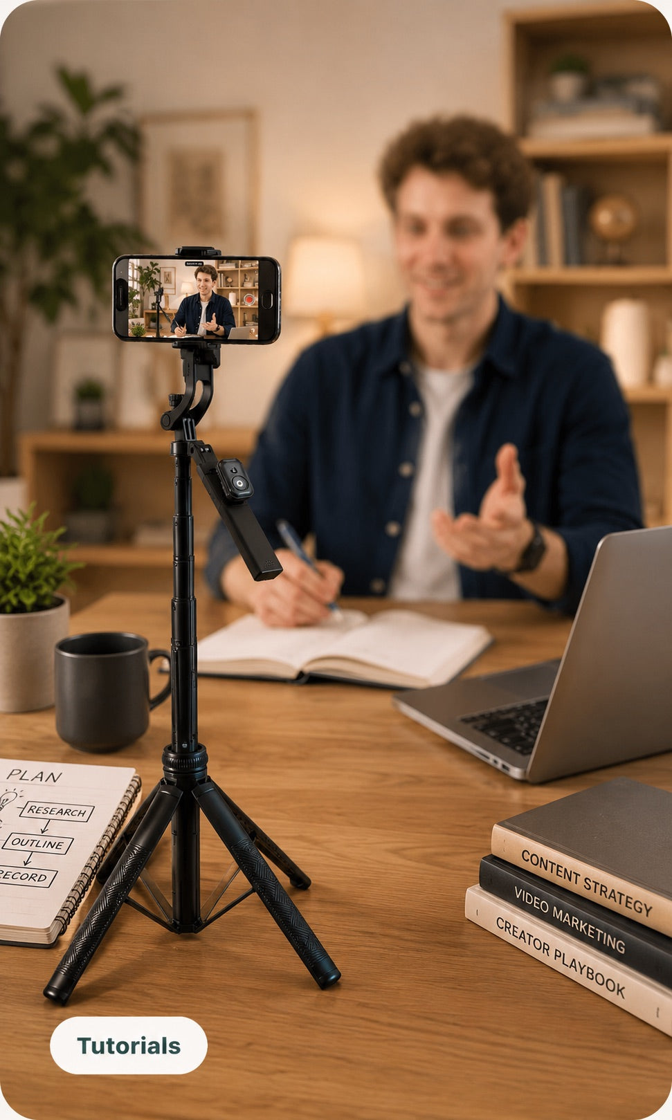Phone tripod selection for tutorial recording
